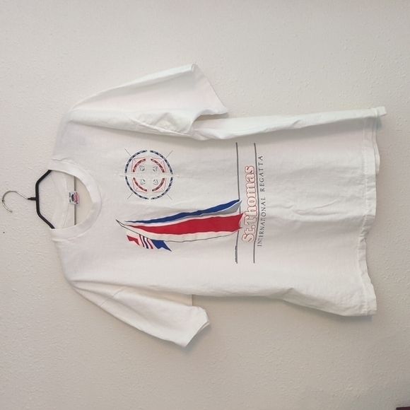 St.Thomas International Regatta VTG Graphic XXL Nautical Y2K Stanley Michaels - Picture 1 of 11